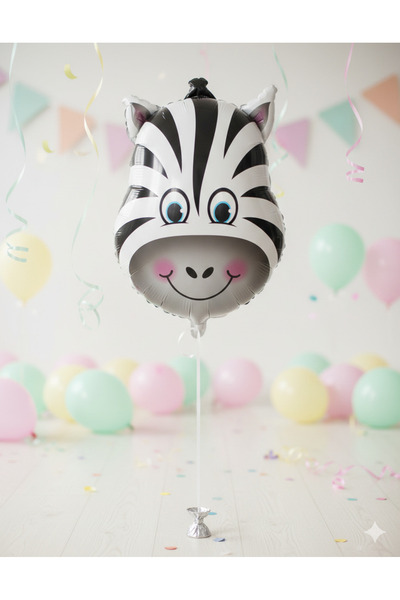 DODOMAR 18 Inch Safari Zebra Foil Balloon - Birthday Party Decoration Balloon