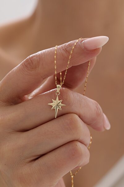 YAVUZ KUYUMCULUK 14 Ayar Altın Aynalı Zincir Kuzey Yıldızı Kolye