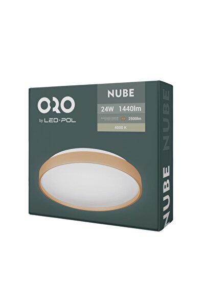 LED-POL Plafoniera LED NUBE Gold 24W,2500 lm,Ø327 mm,lumina 4000K, CRI≥80,car...