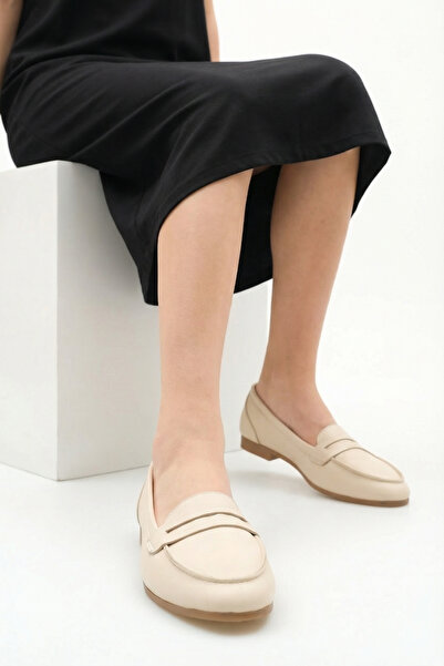 GNS Shoes Balerini de damă NOA din piele naturală crem