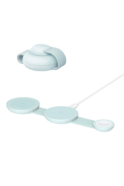 Anker Încărcător wireless iPhone 3 în 1 MagGo, pliabil, 15W, verde