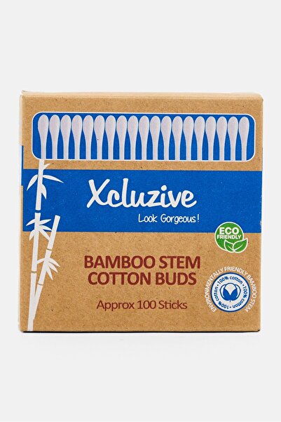 XCLUZİVE 100 قطعة من أعواد القطن المصنوعة من سيقان الخيزران