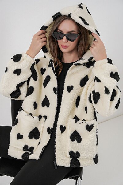 Hiccup Bdart Hooded Thick Plush Jacket with Zipper and Pockets