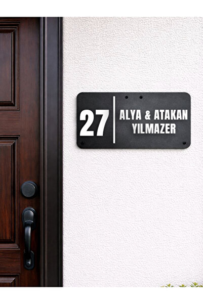 TASAGRAM Modern Dikdörtgen Kapı Numarası Tabelası | Kişiye Özel Şık Tasarım -...