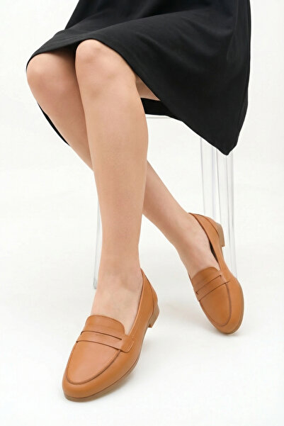 GNS Shoes Noa Genuine Leather Tan Women's Ballerinas