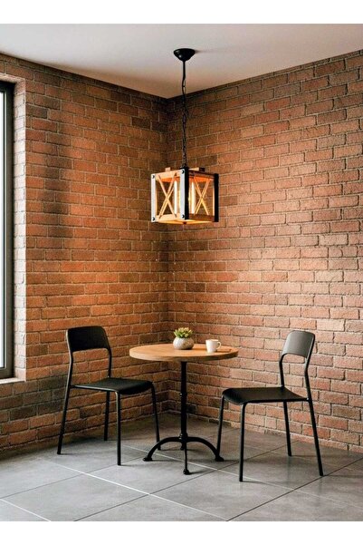 Aydınlatma Dünyam İSKANDİNAV TARZI AHŞAP PLEKSİ CAMLI KAFES HALATLI AVİZE, Ca...