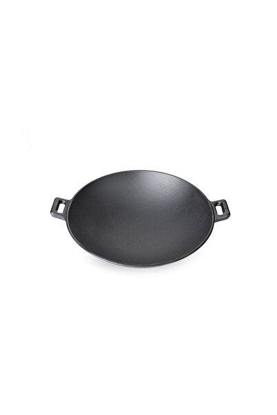 AZAF Round cast iron lava frying pan, size 31 cm, black