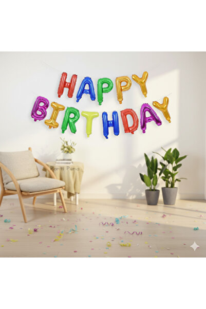 DODOMAR 35 cm Happy Birthday Colorful Letter Foil Balloon Set - Birthday Part...