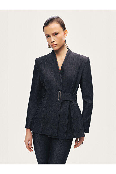 Nocturne Vatkalı Kruvaze Denim Ceket