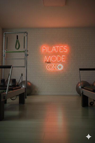 dekoraven Pilates Mode On Tasarım Pilates Salonu Dekorasyonu Led Neon Tabela ...