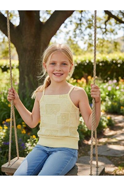Zekids Bluză cu bretele cu model pentru fete