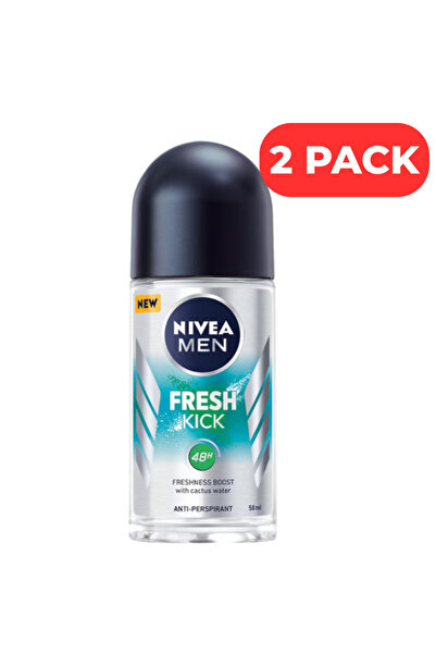 NIVEA Set 2 Deodorant Roll-On Men Fresh Kick 48h, 50 ml, Antiperspirant