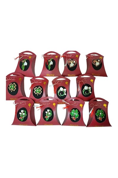 OEM Set de 12 broșe cu trifoi și ghiocei