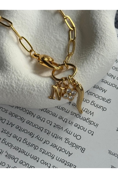 Rossetto Atelier Gold Cornicello Letter Pendant