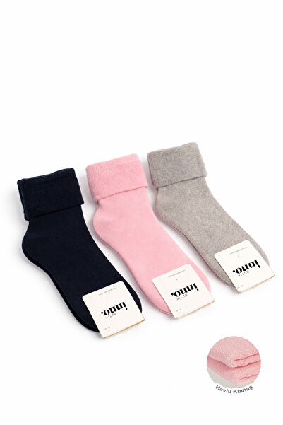 Inno Дамски 3-пакет зимни дебели термо чорапи, без ластик, с къдри