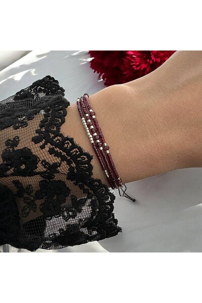 Ezera Handmade Inaya Bracelet with Garnet Crystals