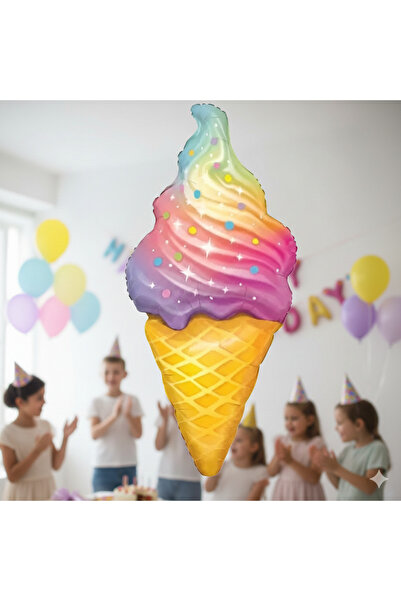 DODOMAR 110X50 cm Ice Cream Foil Balloon 47 Inches - Birthday Party Decoratio...