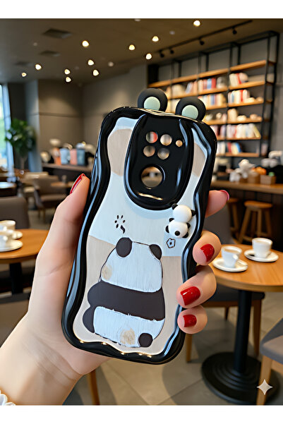 Goldie Case XM Redmi Note 9 Pro Uyumlu /3D Panda Desenli/ Baskılı / Darbe Emi...