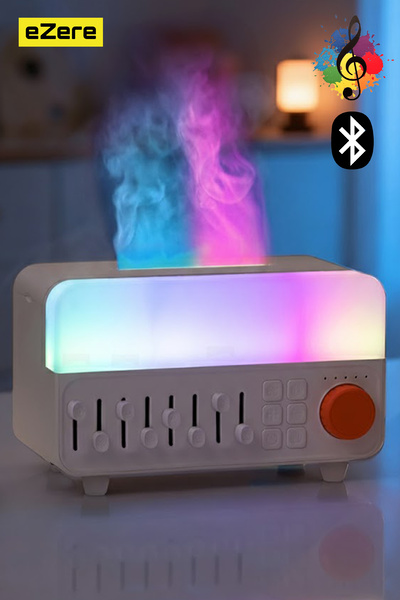 EZERE A14 Bluetooth Hoparlörlü Alev Efektli 8Sesli Renkli Aromaterapi Difüzör...