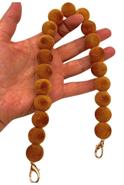 angel çanta aksesuar 40 cm Velvet Mustard Color Bag Handle with Hook