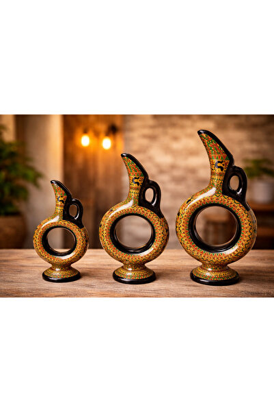 aysra shop 3’lü Set EL YAPIMI %100 TOPRAK ve KİL %100 EL YAPIMI HİTİT VAZO 20...