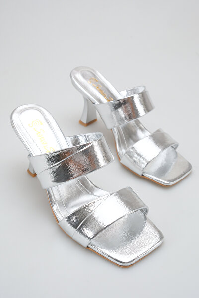 SENASTİL Women's Patent Leather Zenne Slippers Heeled Shoes