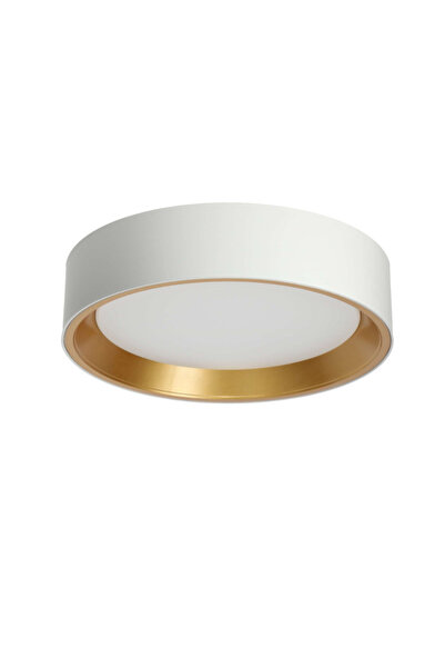 LED-POL Plafoniera LED ORO BENTO 18W, 1950 lm, 4000K Neutru, Alb cu Auriu, Ø290 mm, CRI≥80, 30.000h