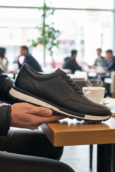 enoch حذاء إينوخ الكلاسيكي للرجال - موديل بتفاصيل مقطوعة بالليزر على الجانب و...