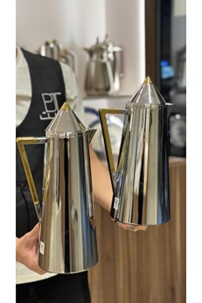 plate طقم ثلاجة المها رويال فضي وذهبي 0.7/1.0 لتر