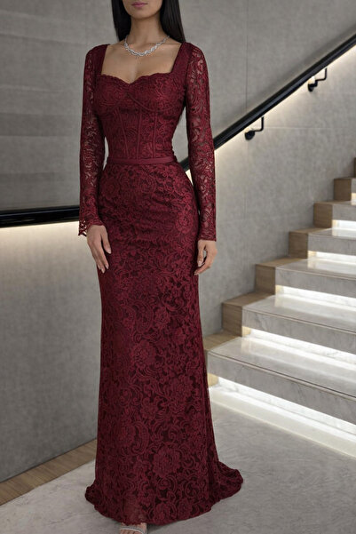 Other Soft long dress in burgundy color