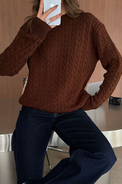 Livio Ferri Erin Premium Hair Knit Crew Neck Thick Knitwear Sweater