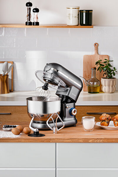 ozbience Gri 1300W 5,5L Stand Mikser, Ev ve Mutfak İçin Çok Amaçlı Kullanım