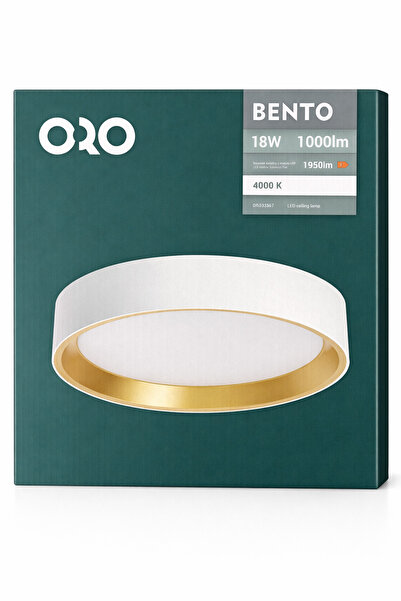 LED-POL LED ceiling light ORO BENTO 18W, 1950 lm, 4000K Neutral, White with G...