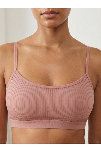 underwear bodyway Set of 2 Basic Crop Bustier Tank Tops with Ribbed Rope Straps