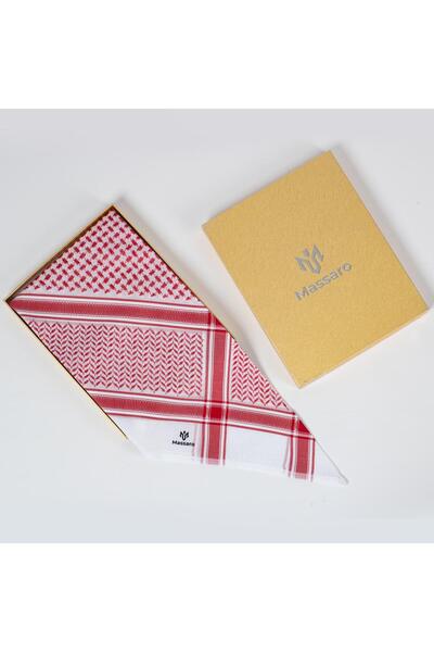 MASSARO شماغ احمر رسمي بأطلاتة الانيقه