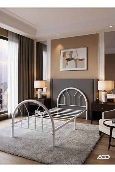 AGD Modern Single Folding Bed with Durable Steel Frame