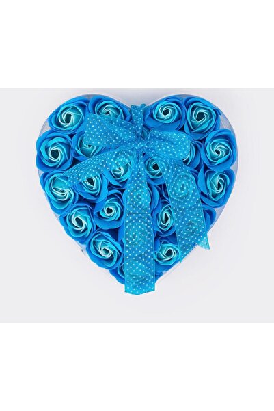 OEM Purple Soap Flowers Box 24 pcs, Heart Shape, with Bow 18 x 18 cm