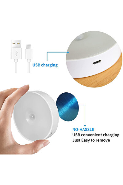 Generic USB Rechargeable Intelligent Motion Sensor LED Night Light with Magne...