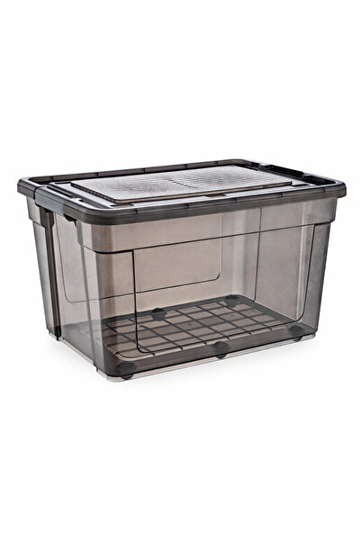 Loremp 90 Lt Anthracite Lockable Wheeled Storage Box Storage Organizer 1 Piece