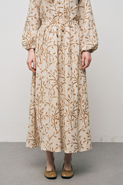 Orfeo Negro Women's Botanical Line Embroidered Bohemian Maxi Skirt