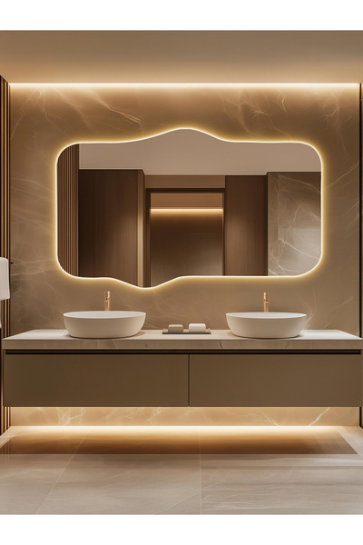 Mirze Life Led Işıklı Lüx Banyo Aynası - Özel Tasarım Aydınlatmalı Duvar Ayna...