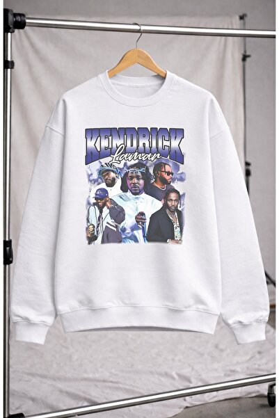 Fuddy Moda Unisex Oversize Φούτερ χωρίς κουκούλα με εκτύπωση Kendrick Lamar κ...