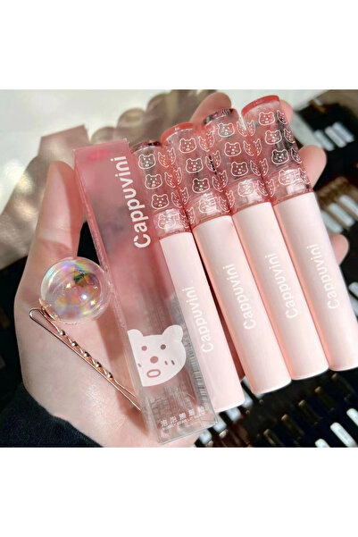 cappuvini Sevimli Bubble Bear Desenli Likit Ruj