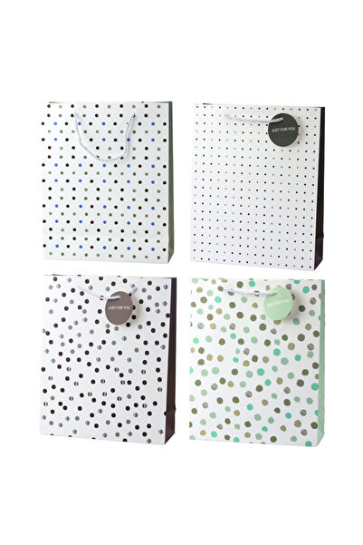 Three top online Κλασική τσάντα δώρου με πουά και μενταγιόν «Just For You»