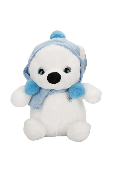 Genel Markalar Şapkalı ve Atkılı Peluş Kutup Ayısı 30 cm S00004773