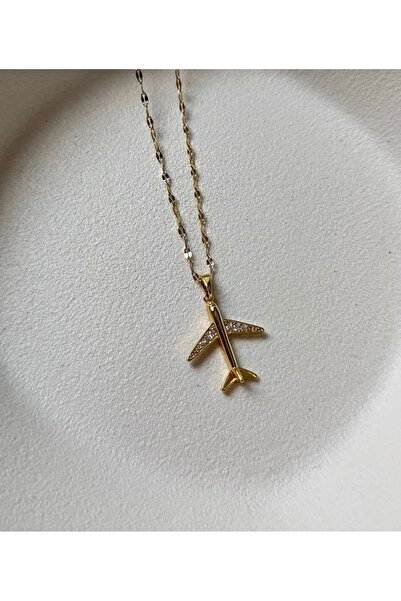 cundapacks Çelik uçak sembolü kolye