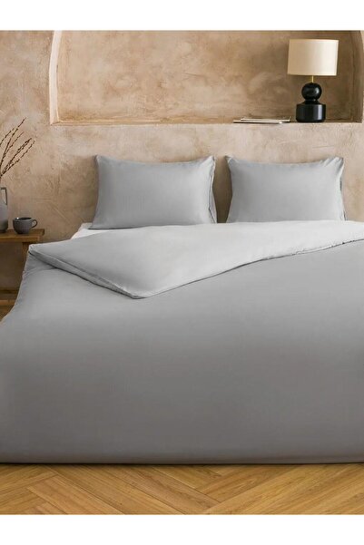 LC Waikiki طقم غطاء لحاف مزدوج باللون الرمادي (S6)