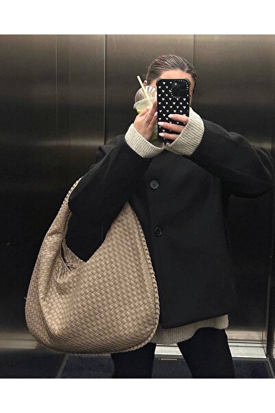 Rivina Geantă de mână și de umăr BAHES pentru femei, din piele împletită, mod...