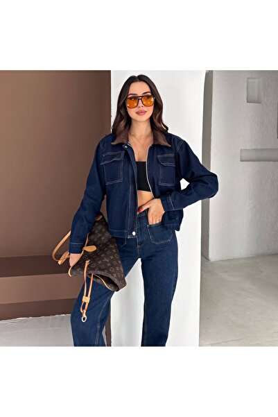 Noa&Noa Denim Jacket with Velvet Detail on the Collar