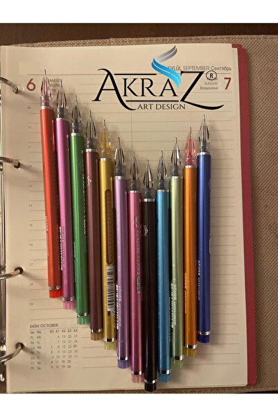 Akraz Art Design İGNE UÇLU JEL KALEM SETİ 0.5 mm KUTULU 12 RENK